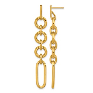 Herco 14K Polished Fancy Mixed Link Post Dangle Earrings