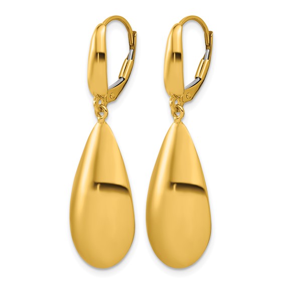 Herco 14K Polished Teardrop Leverback Dangle Earrings