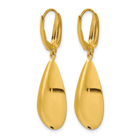 Herco 14K Polished Teardrop Leverback Dangle Earrings
