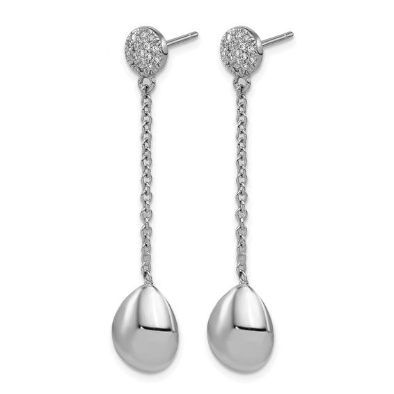 Herco 14K White Gold Rhodium-plated Fancy Diamond Teardrop Post Dangle Earrings