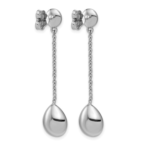 Herco 14K White Gold Rhodium-plated Fancy Diamond Teardrop Post Dangle Earrings