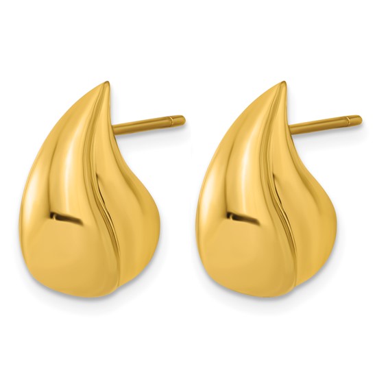 Herco Gold Polished Teardrop Post Earrings