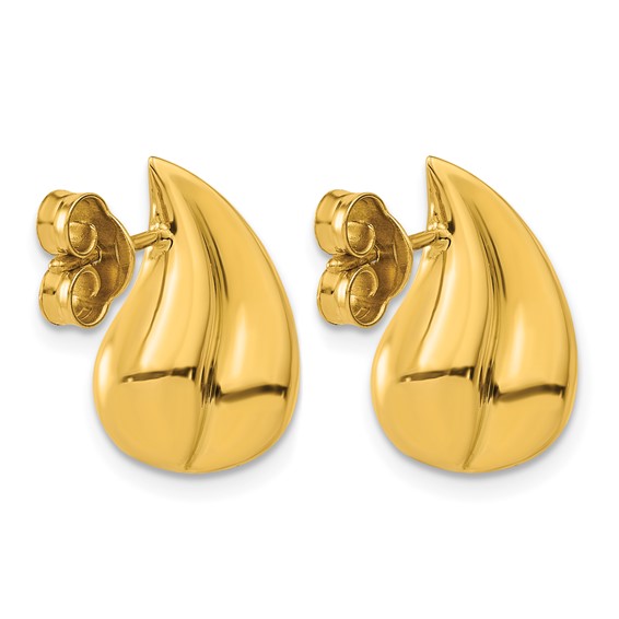 Herco Gold Polished Teardrop Post Earrings