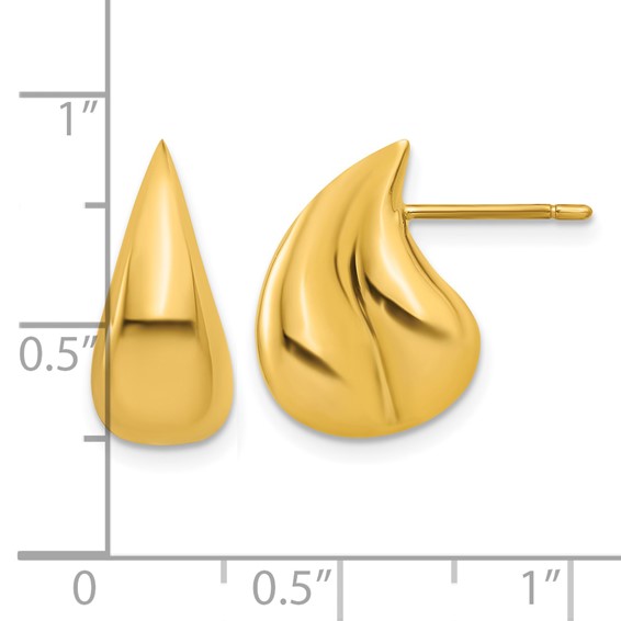 Herco Gold Polished Teardrop Post Earrings