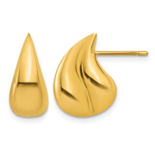 Herco Gold Polished Teardrop Post Earrings