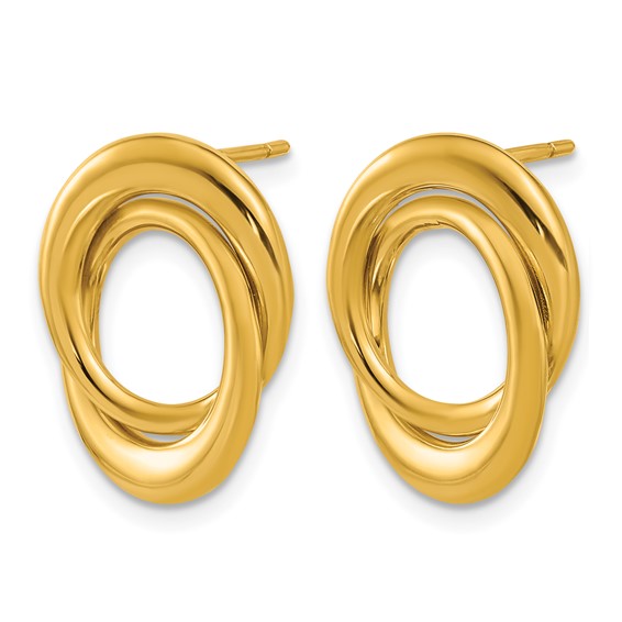 Herco Gold Polished Circles Post Earrings