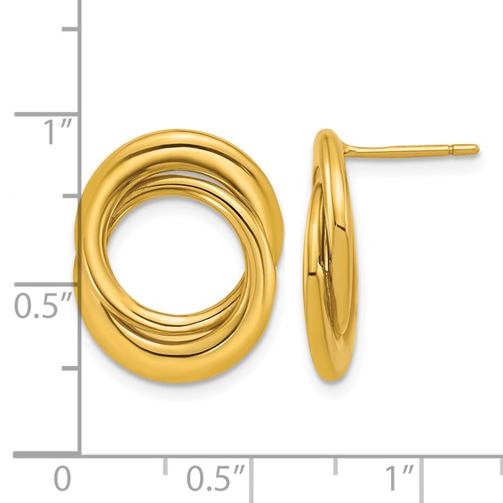 Herco Gold Polished Circles Post Earrings