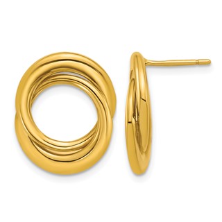 Herco Gold Polished Circles Post Earrings