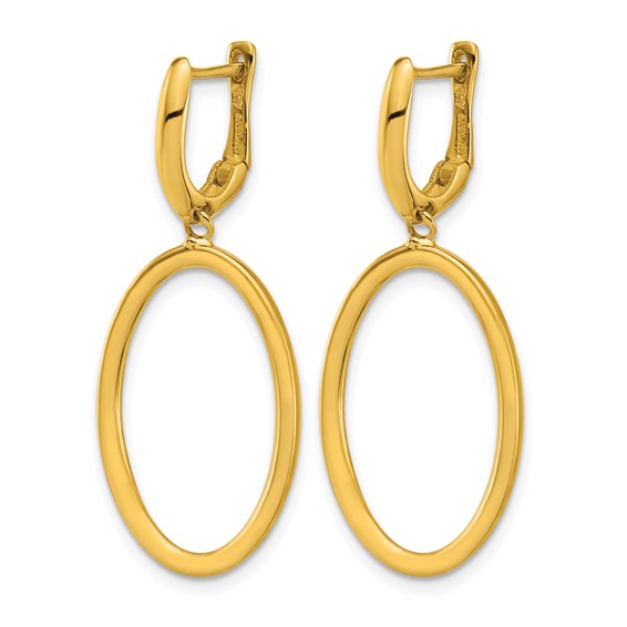 Herco 14K Polished Fancy Oval Hinged Dangle Earrings