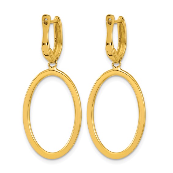 Herco 14K Polished Fancy Oval Hinged Dangle Earrings