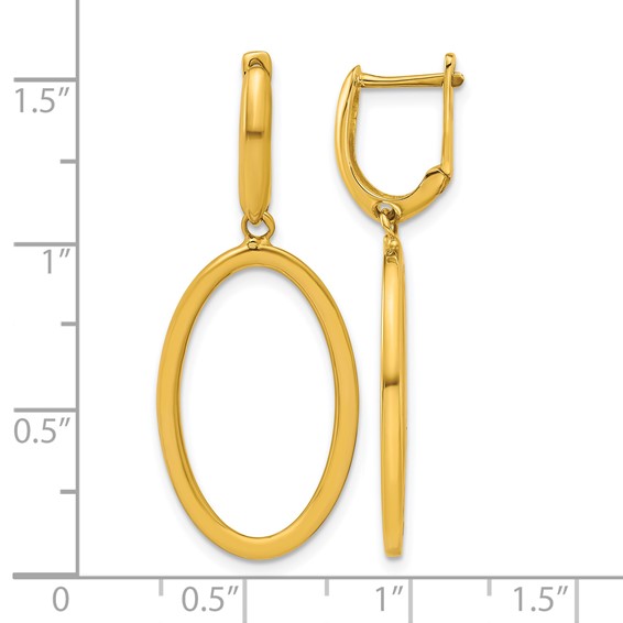 Herco 14K Polished Fancy Oval Hinged Dangle Earrings