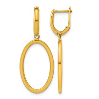 Herco 14K Polished Fancy Oval Hinged Dangle Earrings