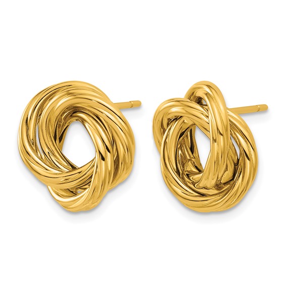 Herco Gold Polished and Twisted Post Earrings