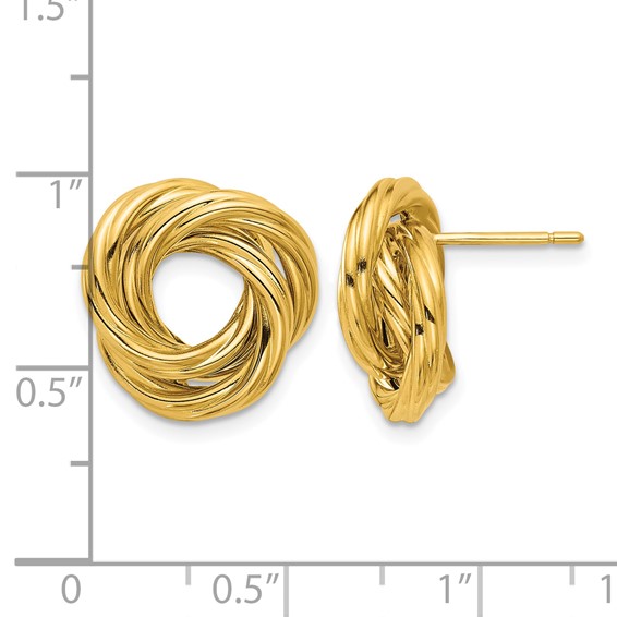 Herco Gold Polished and Twisted Post Earrings