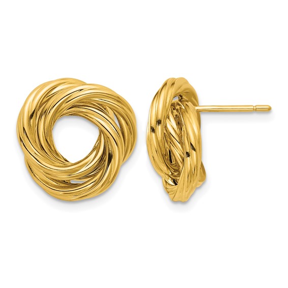 Herco Gold Polished and Twisted Post Earrings
