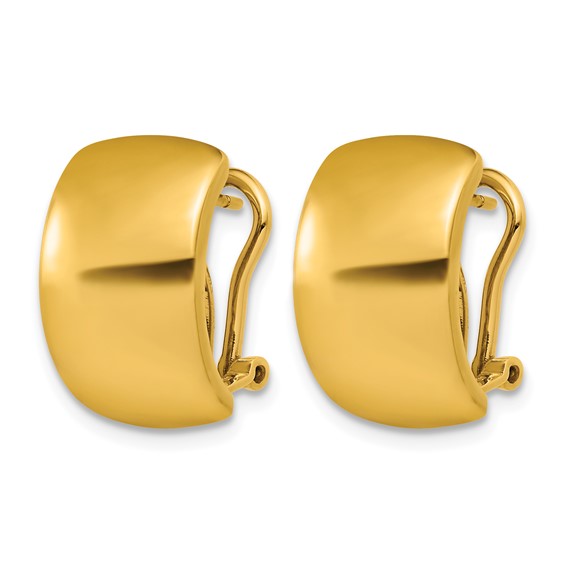 Herco Gold Polished Omega Back Earrings