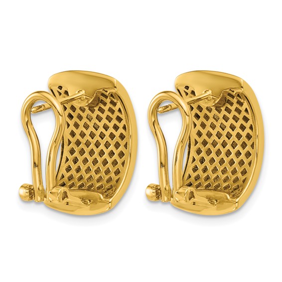 Herco Gold Polished Omega Back Earrings