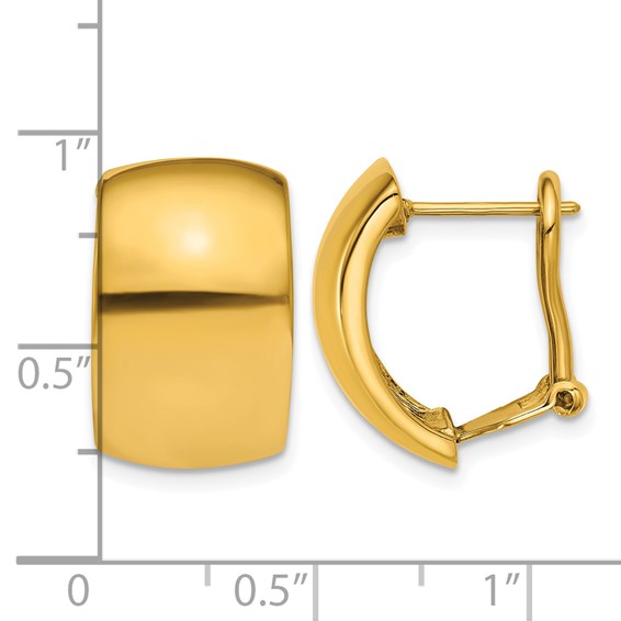 Herco Gold Polished Omega Back Earrings