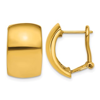 Herco Gold Polished Omega Back Earrings