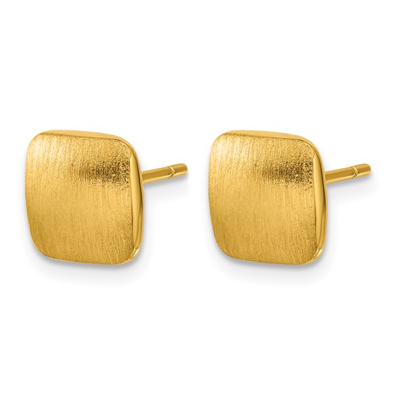 Herco 14K Polished and Brushed Square Post Earrings