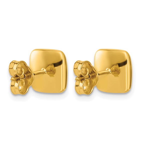 Herco 14K Polished and Brushed Square Post Earrings