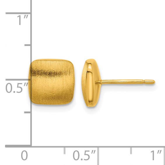 Herco 14K Polished and Brushed Square Post Earrings