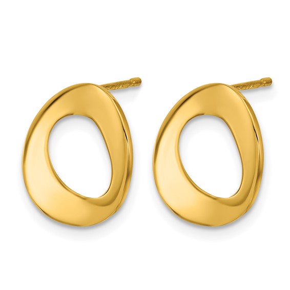 Herco 14K Polished Contoured Circle Post Earrings