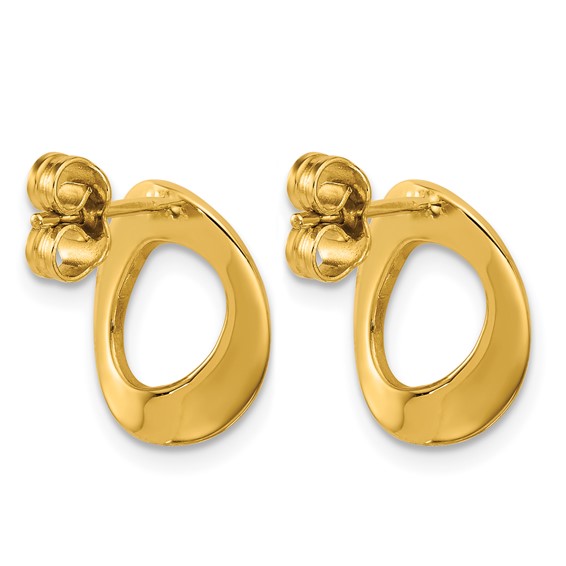 Herco 14K Polished Contoured Circle Post Earrings