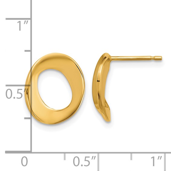 Herco 14K Polished Contoured Circle Post Earrings