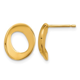 Herco 14K Polished Contoured Circle Post Earrings