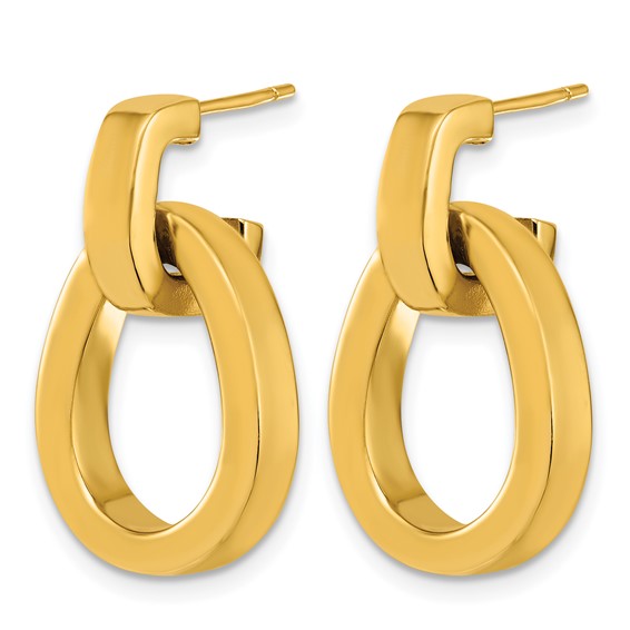 Herco 18K Polished Fancy Teardrop Post Dangle Earrings