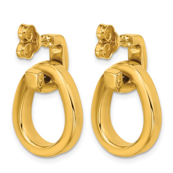 Herco 18K Polished Fancy Teardrop Post Dangle Earrings