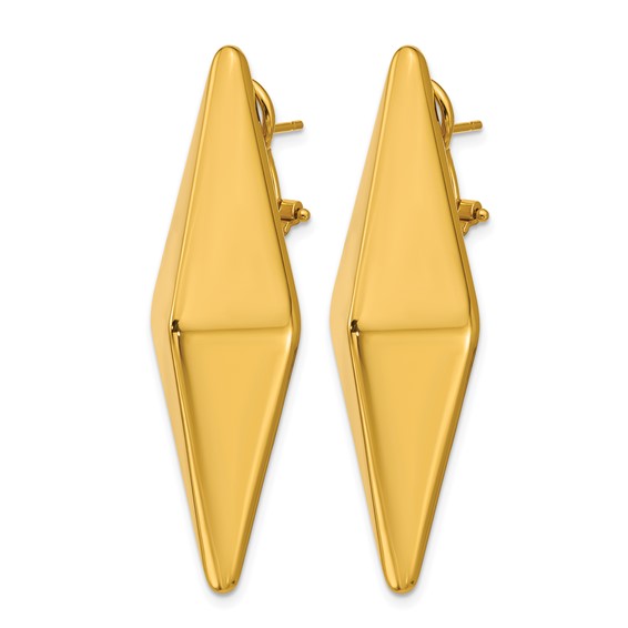 Herco 14K Polished Pointed Navette Omega Back Earrings