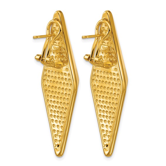 Herco 14K Polished Pointed Navette Omega Back Earrings