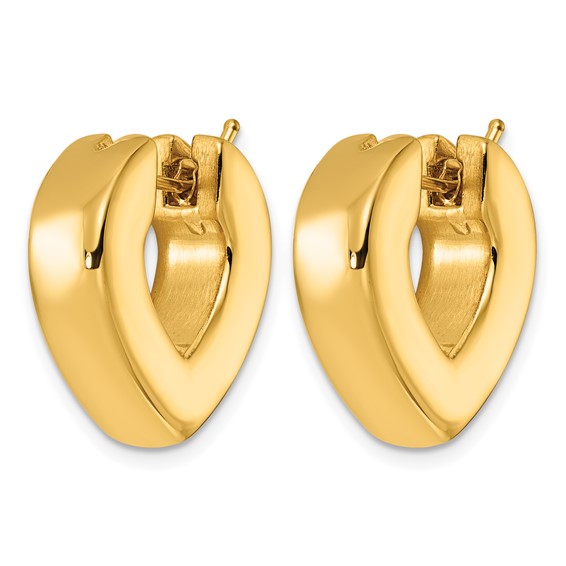 Herco 14K Polished 6.9mm V-Shaped Hoop Earrings