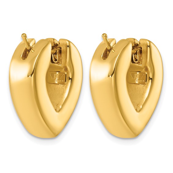 Herco 14K Polished 6.9mm V-Shaped Hoop Earrings