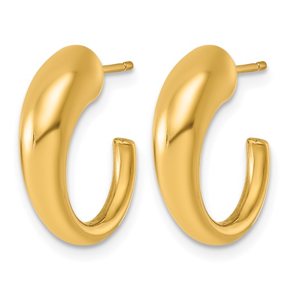 Herco 14K Polished Tapered C Hoop Post Earrings