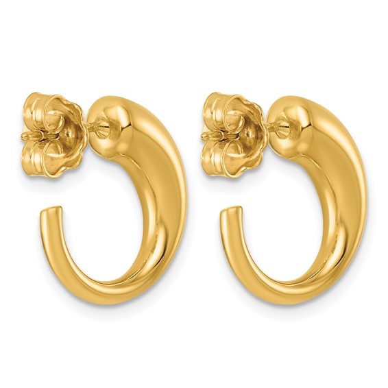 Herco 14K Polished Tapered C Hoop Post Earrings