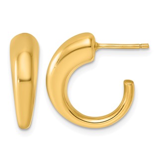 Herco 14K Polished Tapered C Hoop Post Earrings