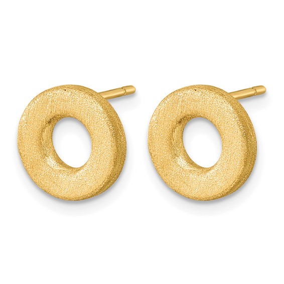 Herco 14K Brushed Open Circle Post Earrings