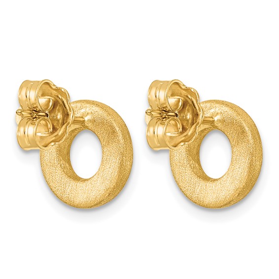 Herco 14K Brushed Open Circle Post Earrings