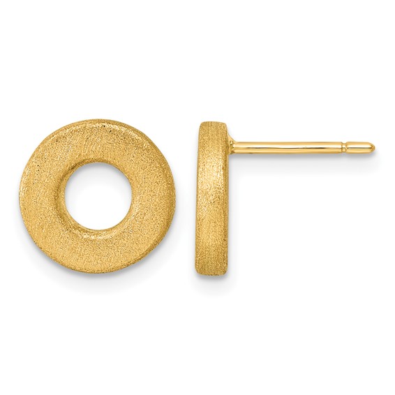 Herco 14K Brushed Open Circle Post Earrings