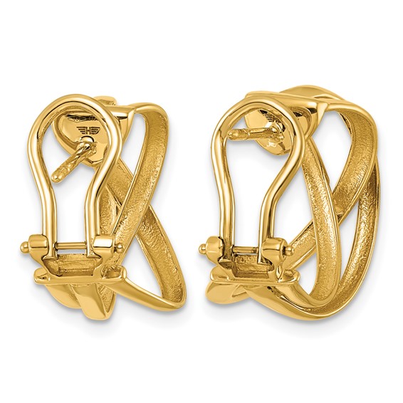 Herco 14K Polished Tri-Strand Omega Back Earrings