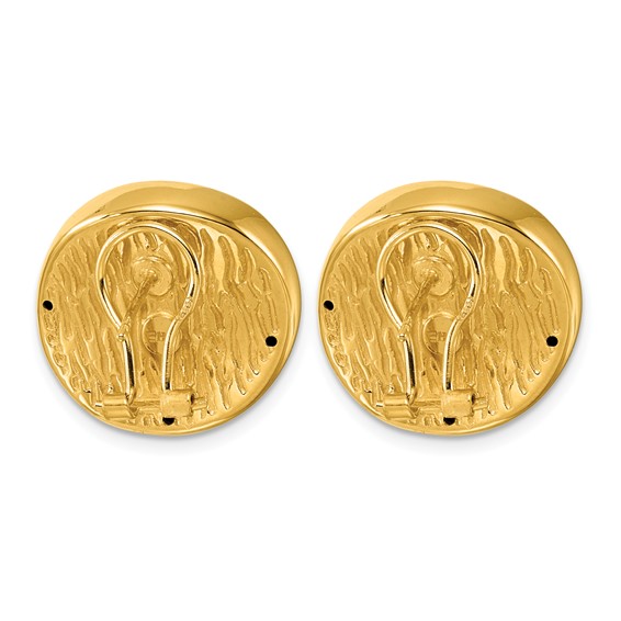 Herco 14K Polished and Brushed Omega Back Earrings