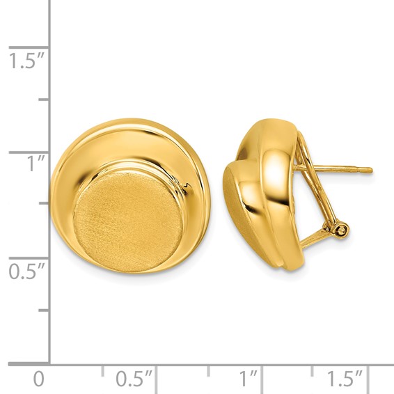 Herco 14K Polished and Brushed Omega Back Earrings