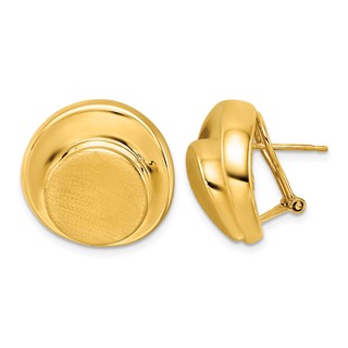 Herco 14K Polished and Brushed Omega Back Earrings