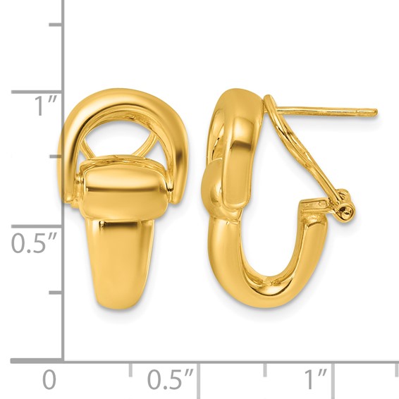 Herco 14K Polished Dangle Omega Back Earrings