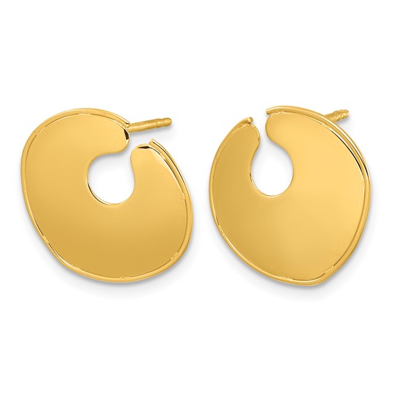 Herco 14K Polished Solid Disc Pendant Post Earrings