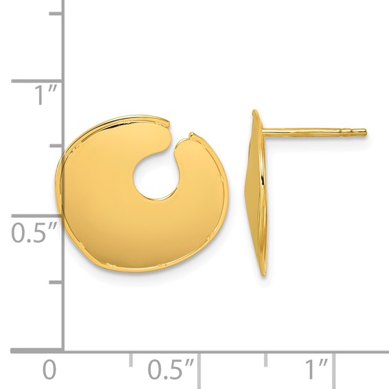 Herco 14K Polished Solid Disc Pendant Post Earrings