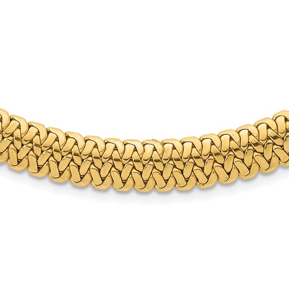 Herco 14K Polished Fancy Woven Link Collar Necklace